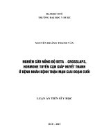Nghiên cứu nồng độ Beta-Crosslaps, hormone tuyến cận giáp huyết thanh ở bệnh nhân bệnh thận mạn giai đoạn cuối (FULL TEXT)