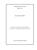 Pháp luật về thành lập và hoạt động của Công ty cho thuê tài chính ở Việt Nam