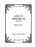 GIÁO ÁN MÔN TOÁN (HÌNH HỌC) 10 CƠ BẢN