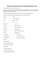 Present continuous tense worksheet beginner level