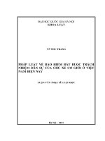 Pháp luật về bảo hiểm bắt buộc trách nhiệm dân sự của chủ xe cơ giới ở Việt Nam hiện nay  Luận văn ThS. Luật