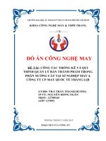 ĐỒ ÁN CHUYÊN NGÀNH CÔNG NGHỆ MAY ĐỀ TÀI: CÔNG TÁC THỐNG KÊ VÀ QUI TRÌNH QUẢN LÝ BÁN THÀNH PHẨM TRONG PHÂN XƯỞNG CẮT TẠI XÍ NGHIỆP MAY 4, CÔNG TY CP MAY QUỐC TẾ THẮNG LỢI