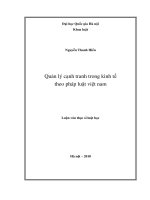 Quản lý cạnh tranh trong kinh tế theo pháp luật Việt Nam