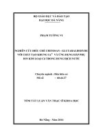 Nghiên cứu điều chế Chitosan - Glutaraldehyde với chất tạo khung Cu2+ và ứng dụng hấp phụ ion kim loại Cd trong dung dịch nước