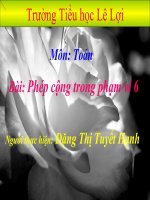 Bài giảng Phép cộng trong phạm vi 6 Toán 1