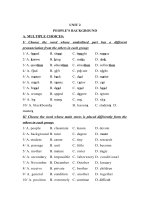 BÀI TẬP VÀ ĐÁP ÁN MÔN ANH LỚP 10 UNIT 2