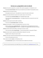 Across as a preposition and an adverb