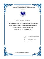 TIỂU LUẬN QUẢN TRỊ RỦI RO TÀI CHÍNH XÁC ĐỊNH CÁC YẾU TỐ ẢNH HƯỞNG ĐẾN QUYẾT ĐỊNH PHÒNG NGỪA RỦI RO DOANH NGHIỆP BẰNG CHỨNG TẠI CÁC CÔNG TY CROATIAN VÀ SLOVENIANa