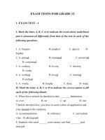 EXAM TESTS FOR GRADE 12 - WITH ANSWERS