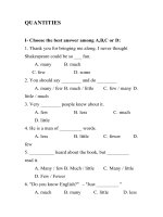 QUANTITIES - WITH ANSWERS