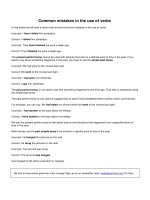 Common mistakes in the use of verbs