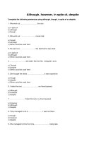 Although however in spite of despite