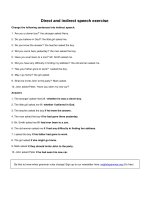 Direct and indirect speech exercise