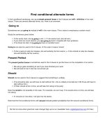 First conditional alternate forms