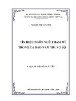Tín hiệu ngôn ngữ thẩm mĩ trong ca dao Nam Trung Bộ