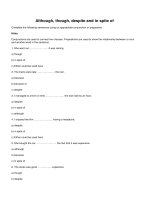 Although though despite and in spite of