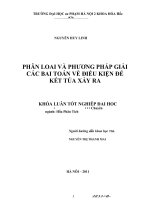 Phân loại và phương pháp giải các bài toán về điều kiện để kết tủa xảy ra