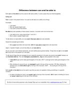 Difference between can and be able to