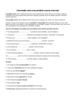 Countable and uncountable nouns exercise