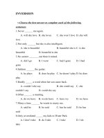 INVERSION EXERCISE - WITH ANSWERS