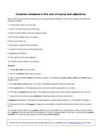 Common mistakes in the use of nouns and adjectives