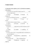 WORD FORMS - WITH ANSWERS