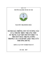 Đánh giá thông tin về tương tác của thuốc điều trị ung thư sử dụng tại viện huyết học và truyền máu trung ương trong các cơ sở dữ liệu tra cứu thường dùng