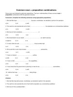 Common noun preposition combinations