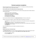 Common grammar exceptions