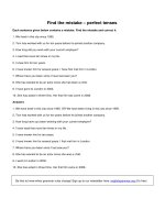 Find the mistake   perfect tenses