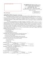 KỲ THI KHẢO SÁT CHẤT LƯỢNG LẦN 3 LỚP 12 THPT NĂM 2014 – 2015 MÔN TIẾNG ANH