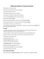 Difference between in hand and at hand