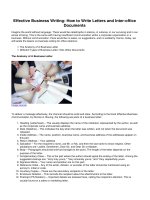 Effective business writing how to write letters and inter office documents
