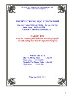 Cuộc thi vận dụng kiến thức liên môn để giải quyết các tình huống thực tiễn cho học sinh trung học tình huống bài giới thiệu cố đô quê hương em