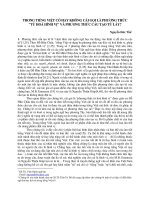 Báo cáo khoa học Trong tiếng Việt có hay không cái gọi là phương thức “từ hóa hình vị” và phương thức cấu tạo từ láy