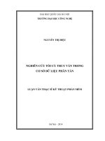 Nghiên cứu tối ưu truy vấn trong cơ sở dữ liệu phân tán