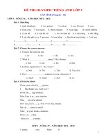 ĐỀ THI OLYMPIC TIẾNG ANH LỚP 3 CẤP TỈNH (Vòng 26 – 35)