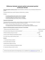 Difference between present perfect and present perfect continuous tenses