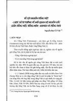 Báo cáo khoa học Về cội nguồn tiếng Việt - lược sử tư tưởng về quan hệ nguồn gốc giữa tiếng Việt , tiếng Môn - Khmer và tiếng Thái