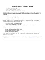 Common errors in the use of tenses