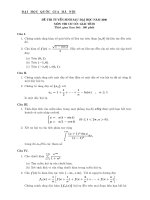 đề thi tuyển sinh sau đại học môn giải tích