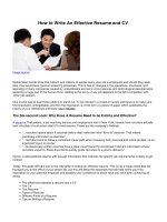 How to write an effective resume and CV