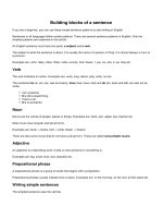 Building blocks of a sentence