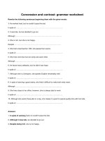 Concession and contrast grammar worksheet