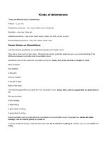 Kinds of determiners