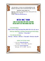 bài dự thi vận dụng kiến thức liên môn giải quyết các tình huống thực tiễn diệt ốc bươu vàng tận dụng làm phân bón cho cây cau ta