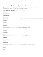 Grammar and phrasal verbs exercise