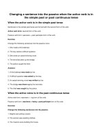 Changing a sentence into the passive when the active verb is in the simple past or past continuous tense