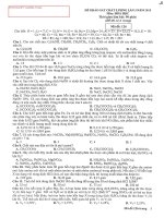 ĐỀ THI KHẢO SÁT CHẤT LƯỢNG LẦN 3  NĂM 2015 MÔN HOÁ HỌC