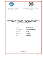 HARMONIZATION OF PUBLIC COMPETITIVE TENDERING EMPIRICAL EVIDENCE FROM THE MINISTRY OF HEALTH IN VIETNAM